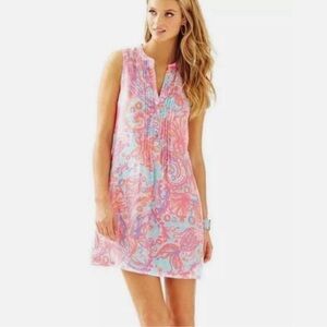Lilly Pulitzer Sarasota Tunic Dress Pink Pout Too Much Bubbly Women's XS
